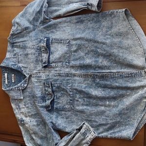 Vintage Levis sportswear acid wash long sleeve button down, men's size large